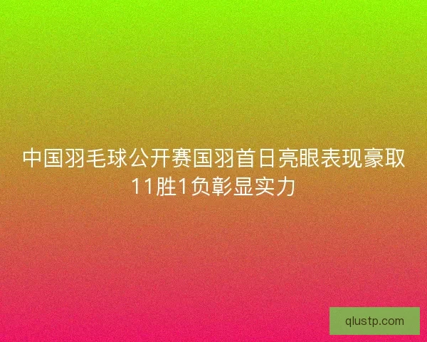 中国羽毛球公开赛国羽首日亮眼表现豪取11胜1负彰显实力
